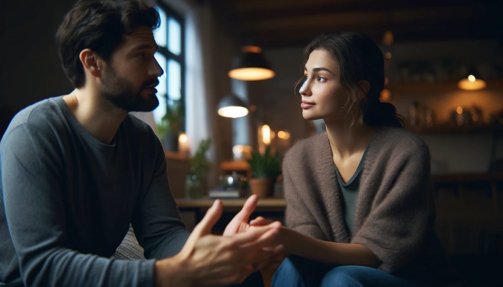 woman talking about depression with loved one